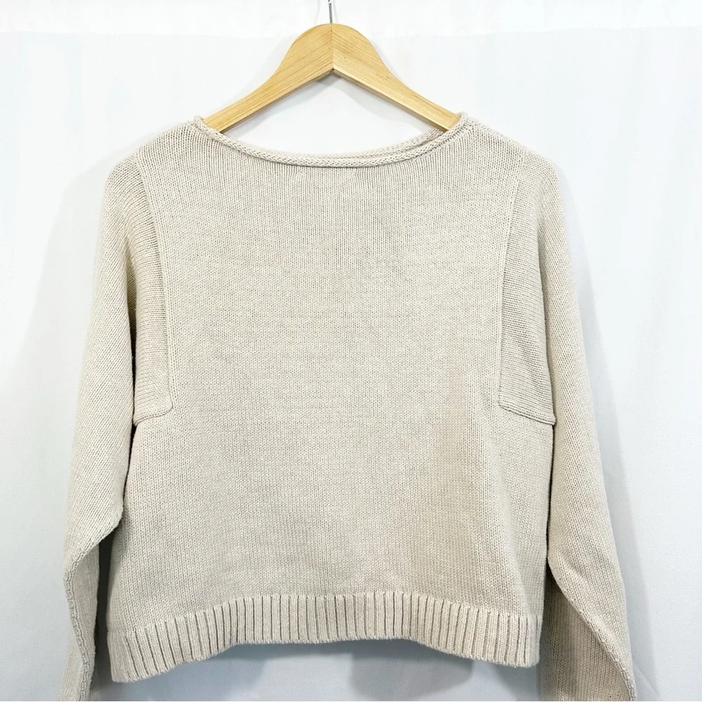 Madewell Rolled Neck Pullover Knit Sweater in Oatmeal Neutral - Picture 7 of 11